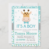 Invitation de baby shower de girafe de point de (Devant)