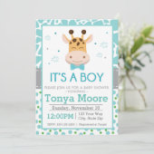 Invitation de baby shower de girafe de point de (Debout devant)