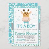 Invitation de baby shower de girafe de point de (Devant / Derrière)