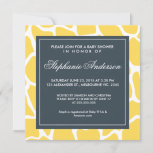 Invitation de baby shower de girafe personnalisé