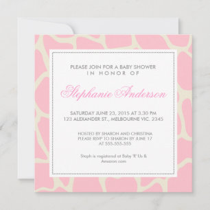 invitation de baby shower de girafe personnalisé