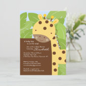Invitation de Baby shower de Giraffe Jaune (Debout devant)
