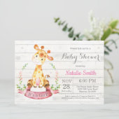 Invitation de Baby shower de Giraffe Rustique (Debout devant)