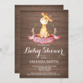 Invitation de Baby shower de Giraffe Rustique (Devant / Derrière)
