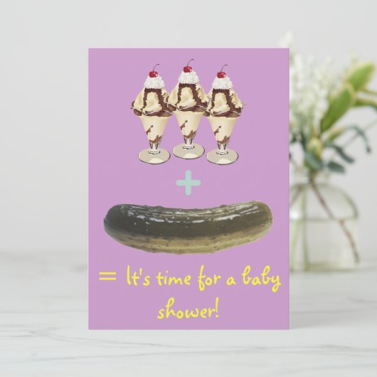 Invitation de Baby shower de glace et de chiche (Debout devant)