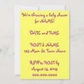 Invitation de Baby shower de glace et de chiche (Dos)