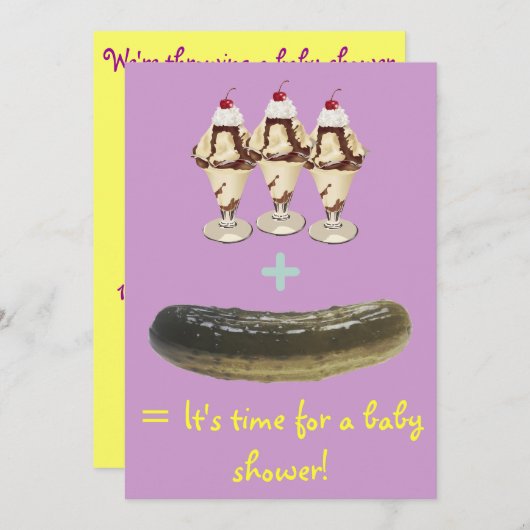 Invitation de Baby shower de glace et de chiche (Devant / Derrière)