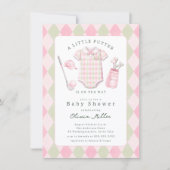 Invitation de baby shower de golf rose (Devant)