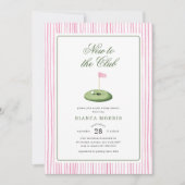 Invitation de Baby Shower de Golf Rose (Devant)