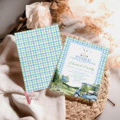 Invitation de Baby shower de golf Soft Blue Green 