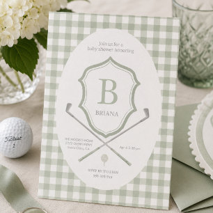 Invitation de baby shower de golf vert sauge