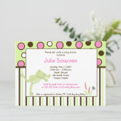 Invitation de Baby shower de grenouille à sauce mo (Debout devant)