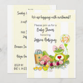 Invitation de Baby shower de grenouille lunaire (Devant / Derrière)