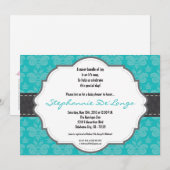invitation de baby shower de guépard de damassé de (Devant / Derrière)