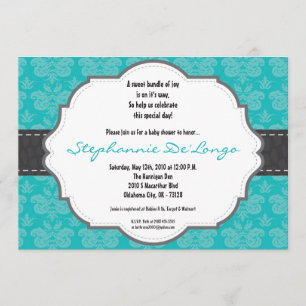 invitation de baby shower de guépard de damassé de