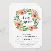 Invitation de baby shower de guirlande de Boho (Devant / Derrière)