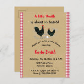 Invitation de Baby shower de Hen et de Coq modifia (Devant / Derrière)