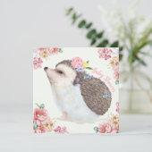 Invitation de Baby shower de hérisson (Debout devant)