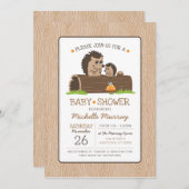 Invitation de Baby shower de hérisson (Devant / Derrière)