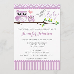 Invitation de Baby shower de hibl   Purple Chevron