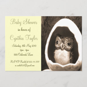 Invitation de baby shower de hibou de bébé