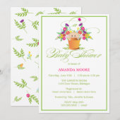 Invitation de baby shower de jardin (Devant / Derrière)