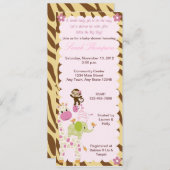 Invitation de baby shower de Jill de jungle (Devant / Derrière)