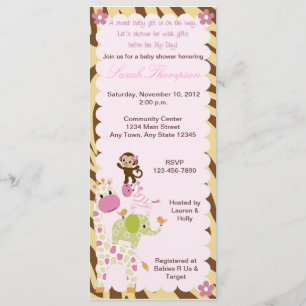 Invitation de baby shower de Jill de jungle