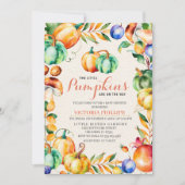 Invitation de baby shower de jumeau de citrouille (Devant)