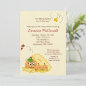 Invitation de Baby shower de jumeaux citrouilles ( (Debout devant)