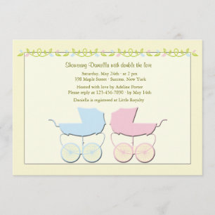 Invitation de baby shower de jumeaux de garçon et
