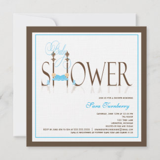 Invitation de Baby shower de jumeaux garçons - Béb