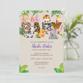 Invitation de baby shower de jungle - baby shower (Debout devant)