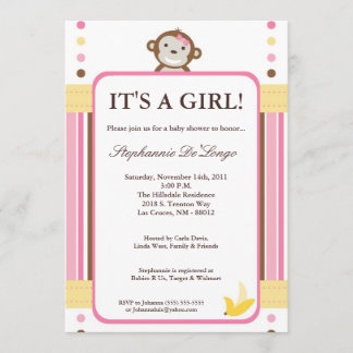 invitation de baby shower de jungle de rose de