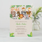 Invitation de baby shower de jungle - invitation (Debout devant)