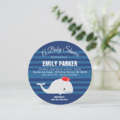 Invitation de baby shower de la baleine | (Debout devant)