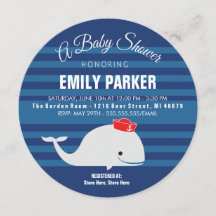 Invitation de baby shower de la baleine |