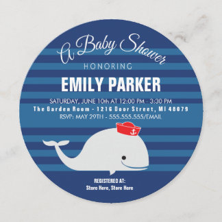 Invitation de baby shower de la baleine |