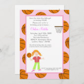 Invitation de Baby shower de la balle de panier de (Devant / Derrière)