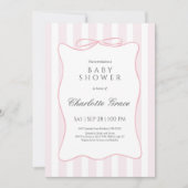 Invitation de Baby shower de la béquille rose (Devant)