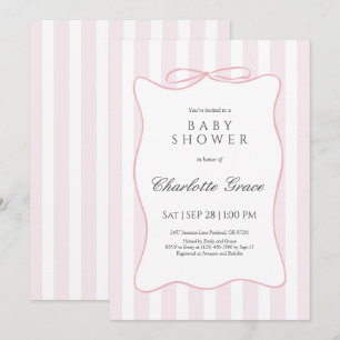 Invitation de Baby shower de la béquille rose