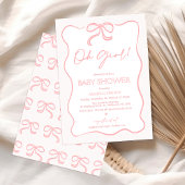 Invitation de Baby shower de la béquille rose mode