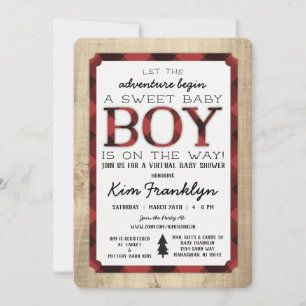 Invitation de Baby shower de la bille de bois virt