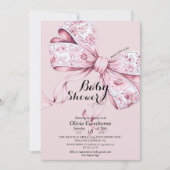 Invitation de Baby shower de la boue rose aquarell (Devant)