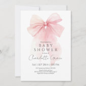 Invitation de Baby shower de la boue rose aquarell (Devant)