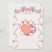 Invitation de Baby shower de la bow rose modifiabl (Dos)