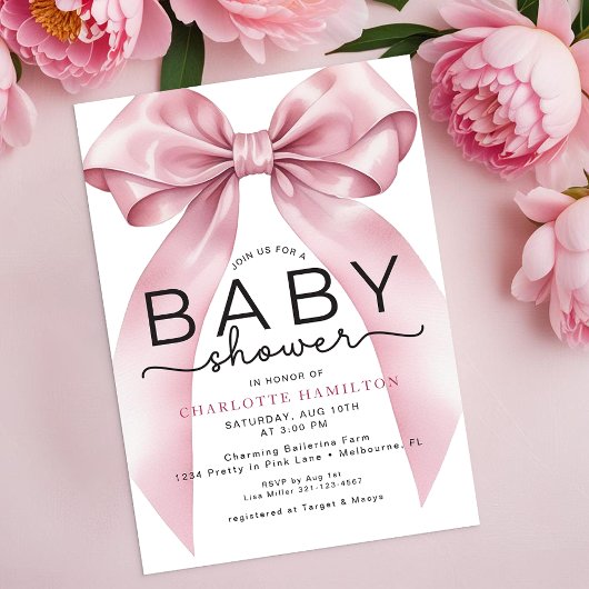Invitation de Baby shower de la coquette à l'aquar
