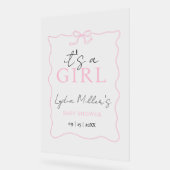 Invitation de Baby shower de la croupe rose, Baby  (Angle)