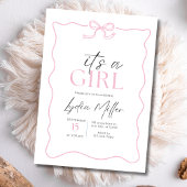 Invitation de Baby shower de la croupe rose, Baby 