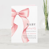 Invitation de Baby shower de la croupe rose, Baby  (Devant)